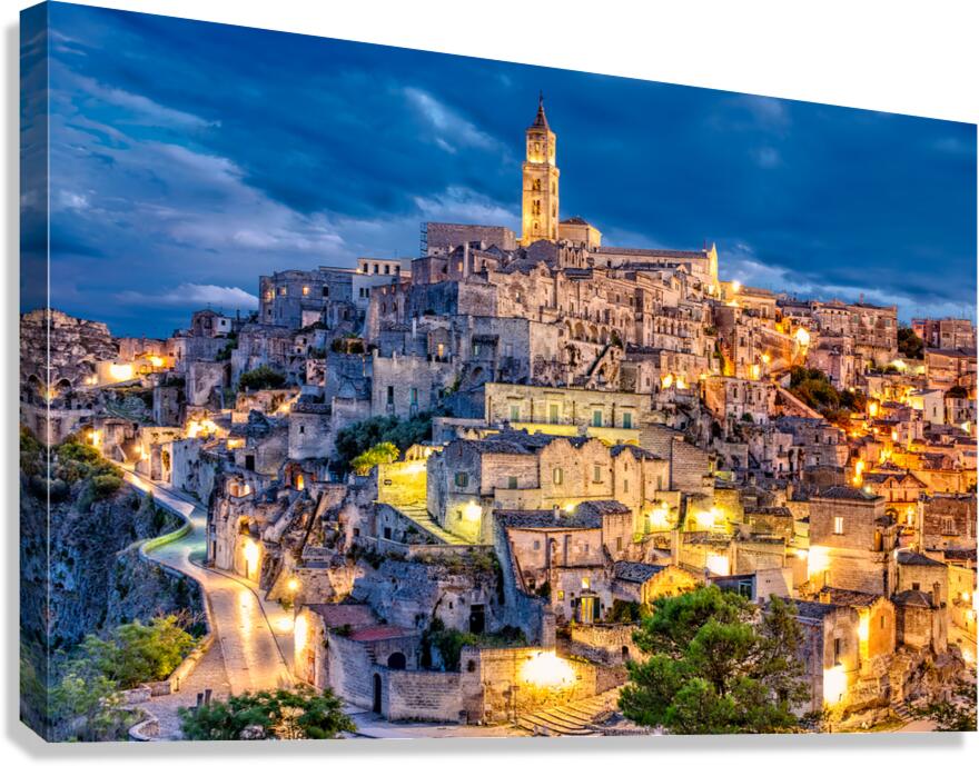 Matera Basilicata Italy. Cityscape. I sassi di Matera at sunset
