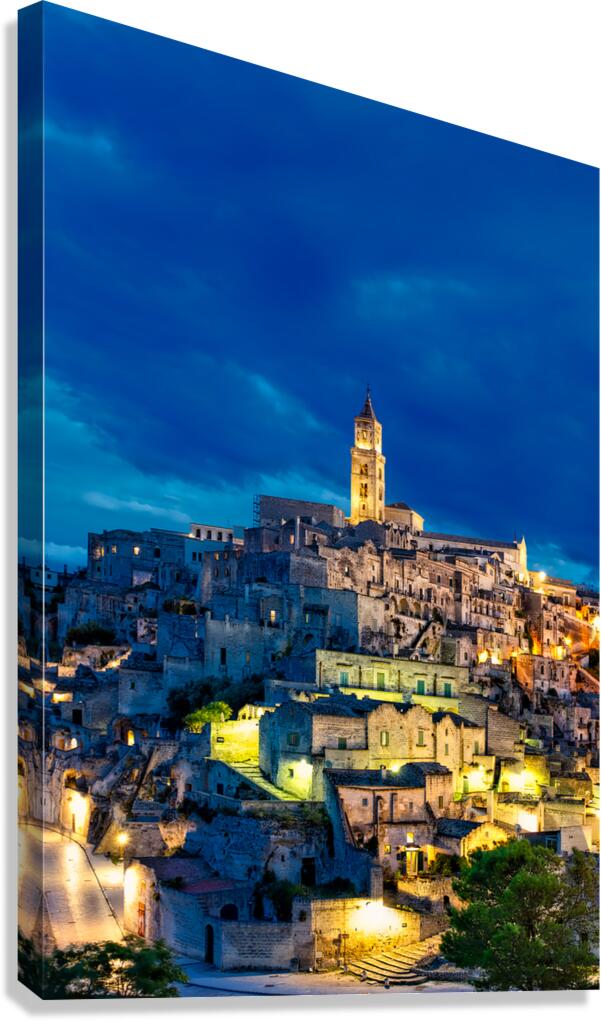 Matera Basilicata Italy. Cityscape. I sassi di Matera at sunset