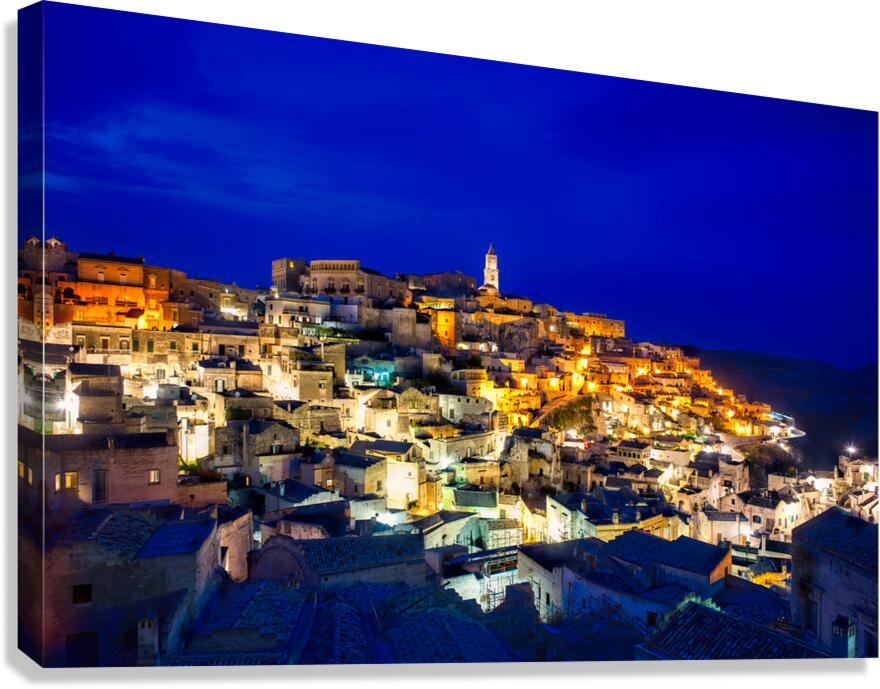 Matera Basilicata Italy. Cityscape ay sunset