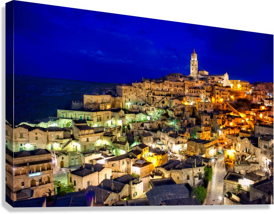 Matera Basilicata Italy. Cityscape. I sassi di Matera at sunset