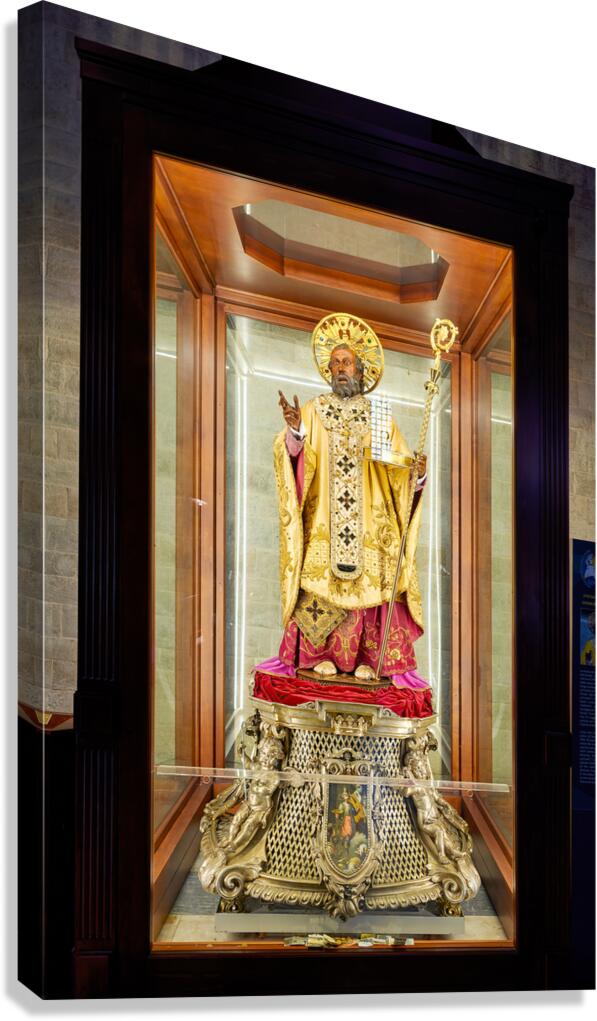 Apulia Puglia Italy. Bari. The Pontifical Basilica of Saint Nicholas. The statue of the Saint