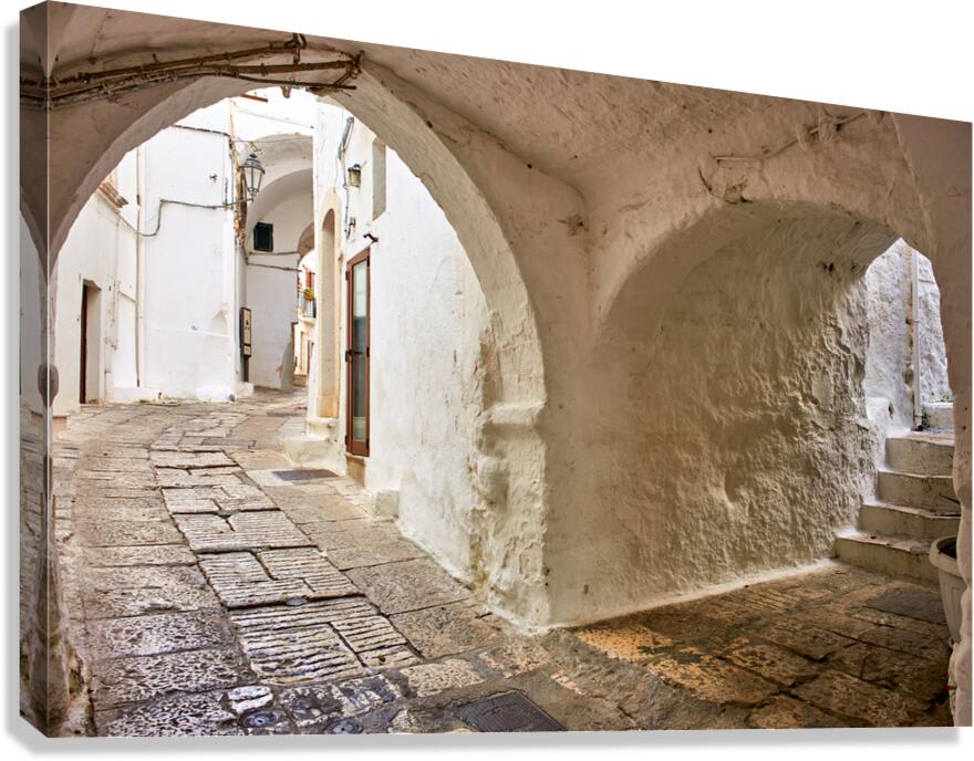 Apulia Puglia Italy. Ostuni. The white town. The narrow alleys of the old town