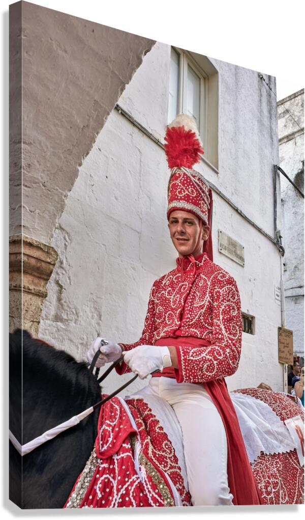 Apulia Puglia Italy. Ostuni. Festival of Saint Orontius. The cavalcata a procession of horses in the streets of the town