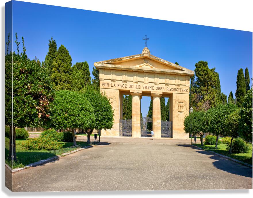 Apulia Puglia Salento Italy. Lecce. The entrance of the cemetery