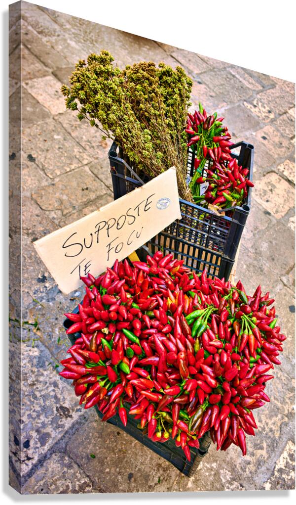 Salento. Apulia Puglia Italy. Gallipoli. Dried red chili