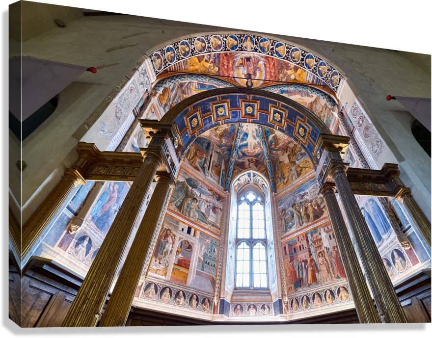 Montefalco Umbria Italy. San Francesco Church frescoed by Benozzo Gozzoli. The apse