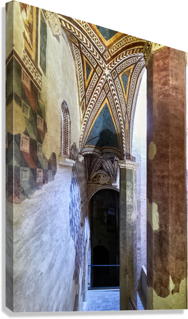 Foligno Umbria Italy. Frescoes at Trinci Palace Palazzo Trinci a patrician residence and museum.