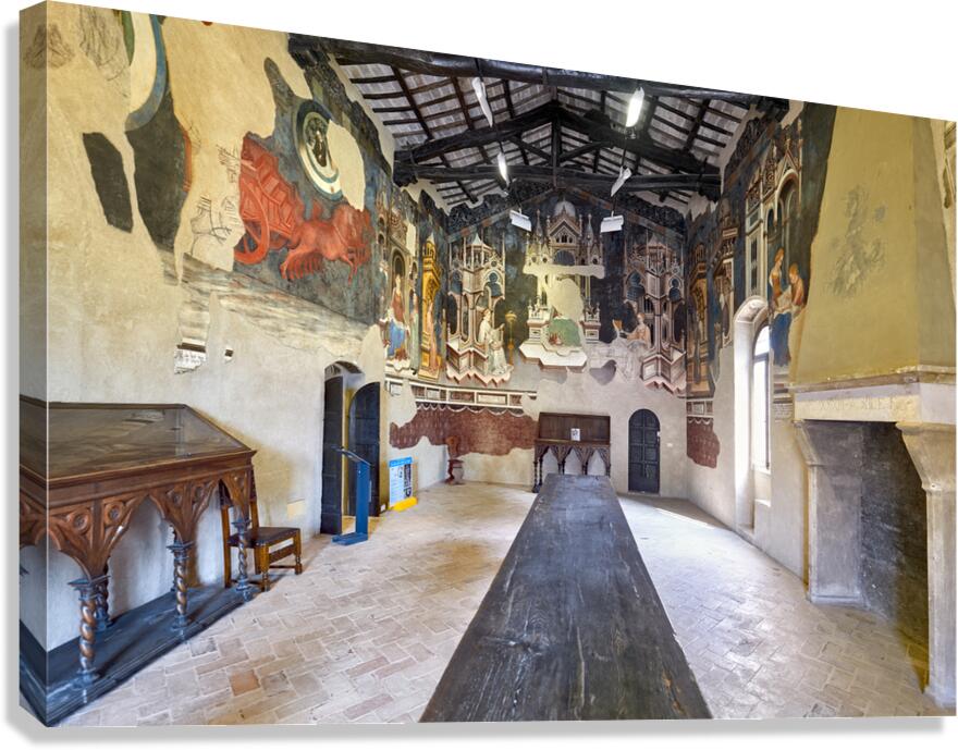 Foligno Umbria Italy. Frescoes at Trinci Palace Palazzo Trinci a patrician residence and museum.