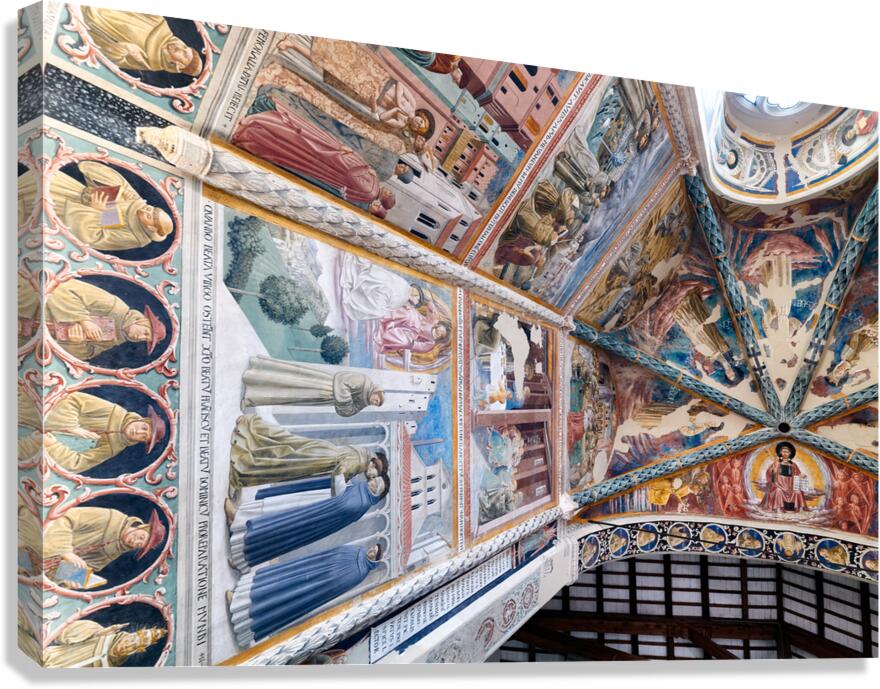 Montefalco Umbria Italy. San Francesco Church frescoed by Benozzo Gozzoli. The apse