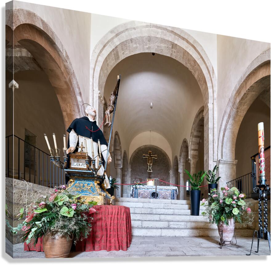 Bevagna Umbria Italy. San Michele Arcangelo church in San Silvestro square
