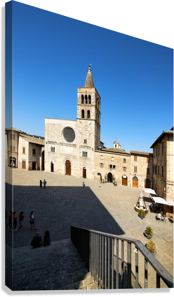 Bevagna Umbria Italy. San Michele Arcangelo church in San Silvestro square