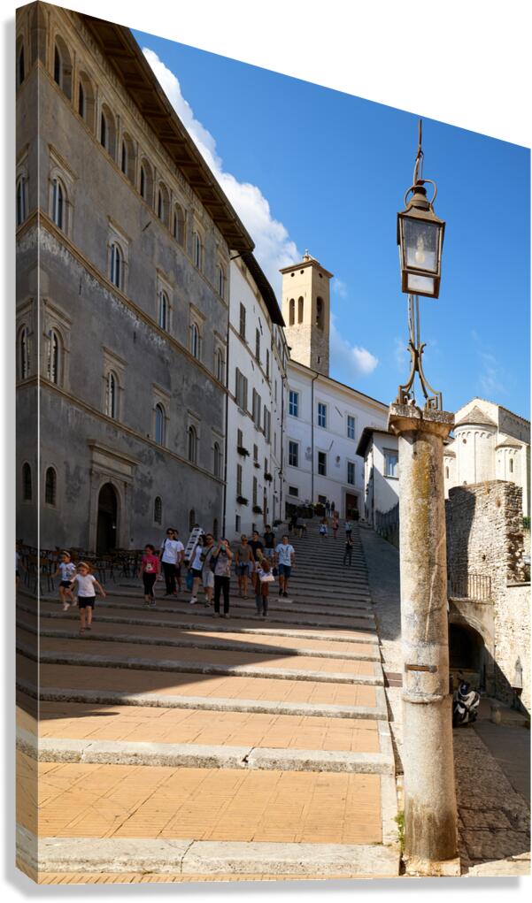 Spoleto Umbria Italy. Piazza del Duomo and Chiesa di SantEufemia