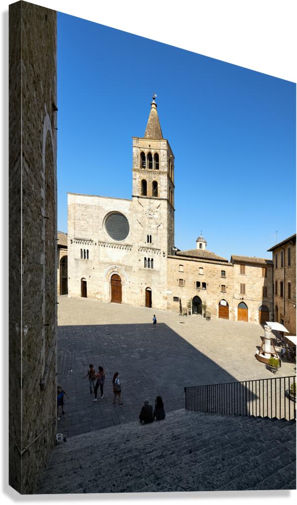 Bevagna Umbria Italy. San Michele Arcangelo church in San Silvestro square