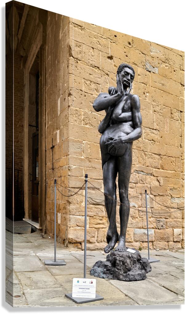 Città della Pieve Umbria Italy. Tentazione dAdamo Temptation of Adam statue by Wolfgang Alexander Kossuth 1995