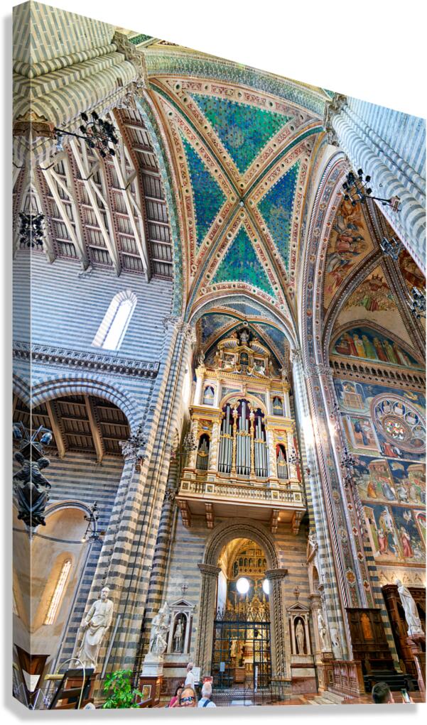 Orvieto Umbria Italy. The interior of the Cathedral. The organ pipe