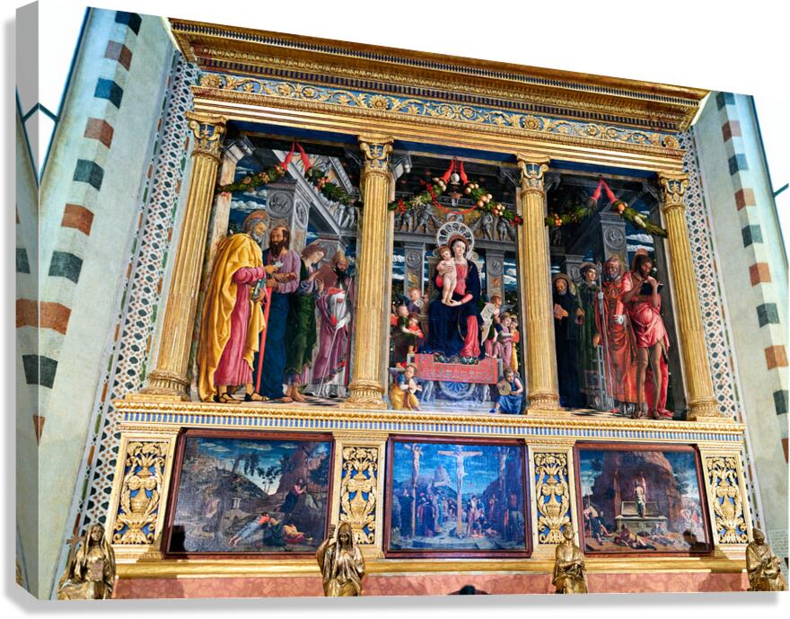 Verona Veneto Italy. The Basilica of San Zeno. The painting of Andrea Mantegna