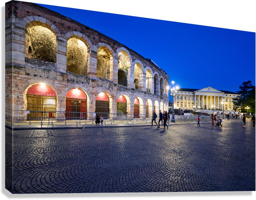 Verona Veneto Italy. The Verona Arena - Roman Amphitheatre and the Town Hall