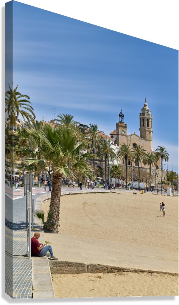 Sitges Catalunya Spain. Panorama view from the beach