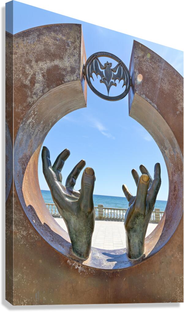 Sitges Catalunya Spain. Sculpture by Lorenzo Quinn