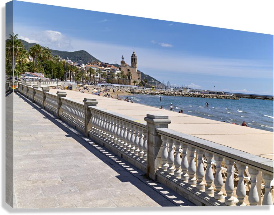 Sitges Catalunya Spain. Panorama view from the beach