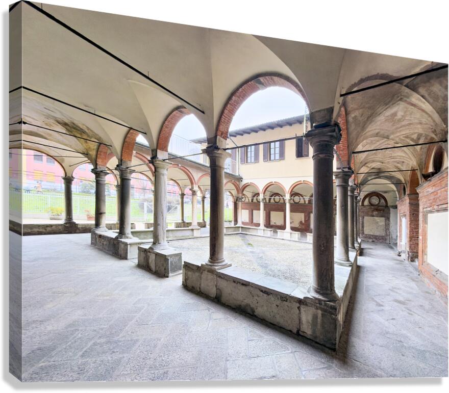 Santa Maria alla Fontana church cloister in Milan Italy with a
