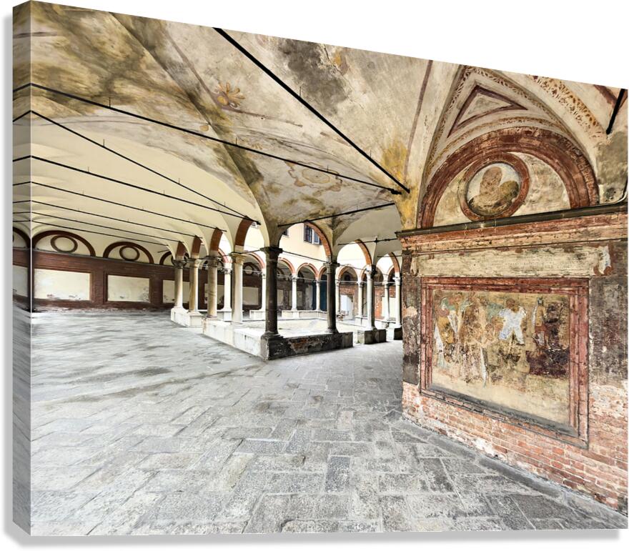 Santa Maria alla Fontana church cloister in Milan Italy with a