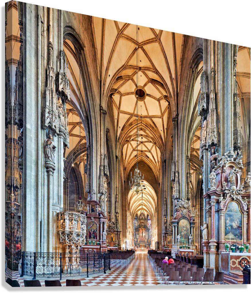 Inside a magnificent ornate European cathedral.