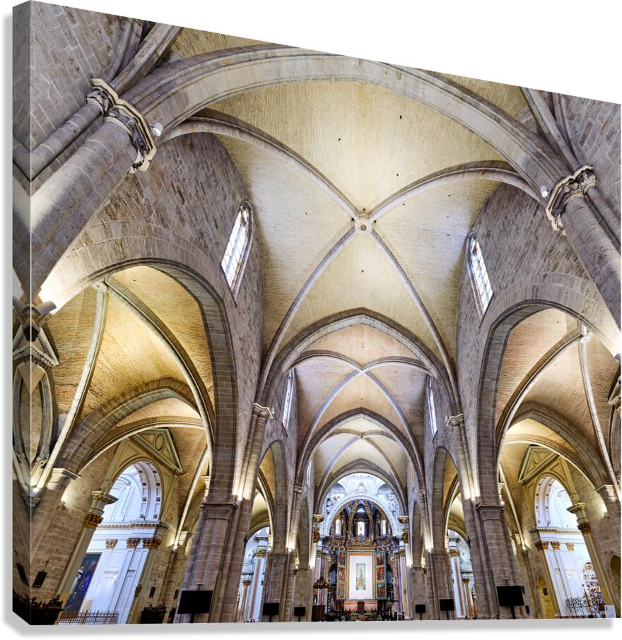 Valencia Cathedral interior with arches and light