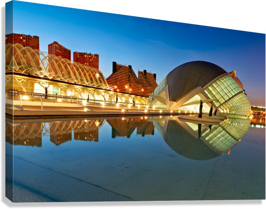 View of Hemisferic in Valencia Spain during night time
