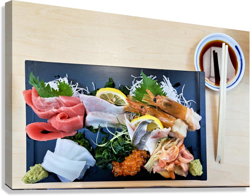Sashimi plate prepared for tasting in Tokyo Japan at a restaura