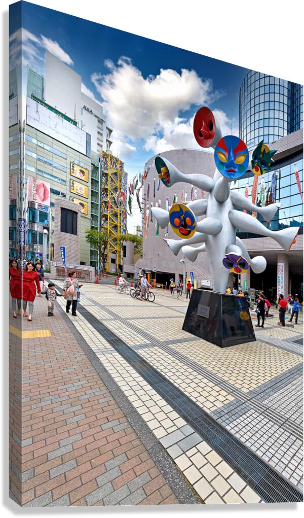 Modern art display draws visitors in Shibuya District of Tokyo