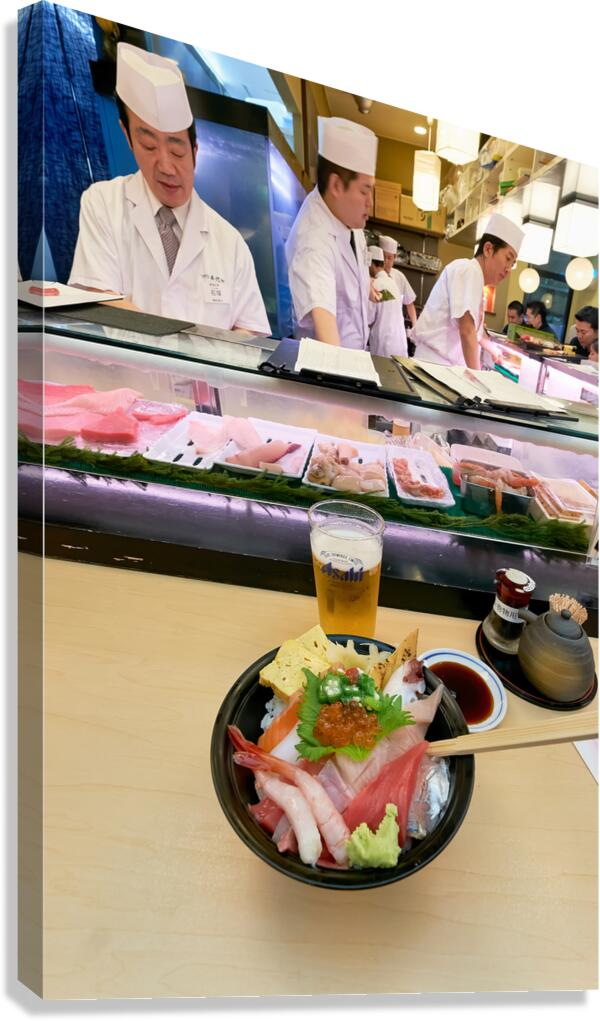 Sushi dining experience in a busy Shibuya bar in Tokyo