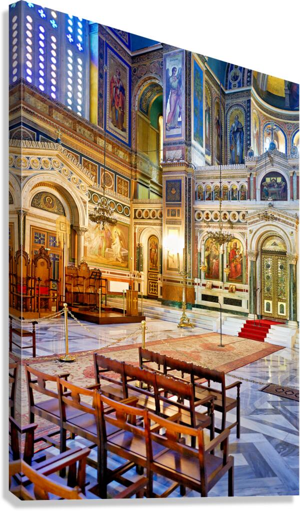 Inside mitropolis cathedral in athens greece