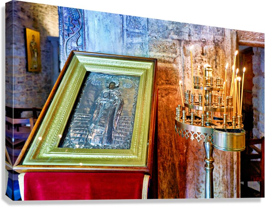 Votive candles in Agios Eleftherios Orthodox Church in Athens