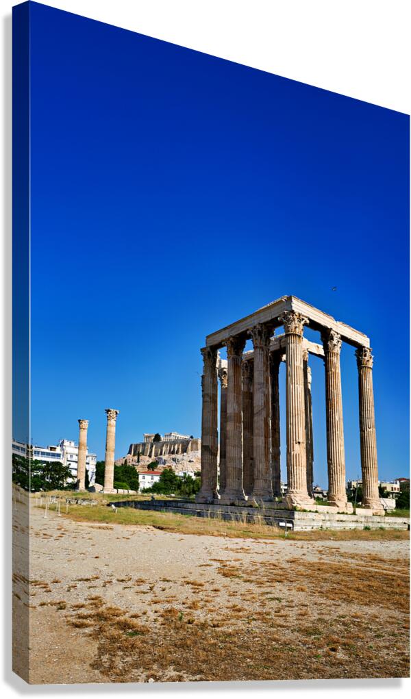 Temple of Olympian Zeus in Athens with Acropolis in background