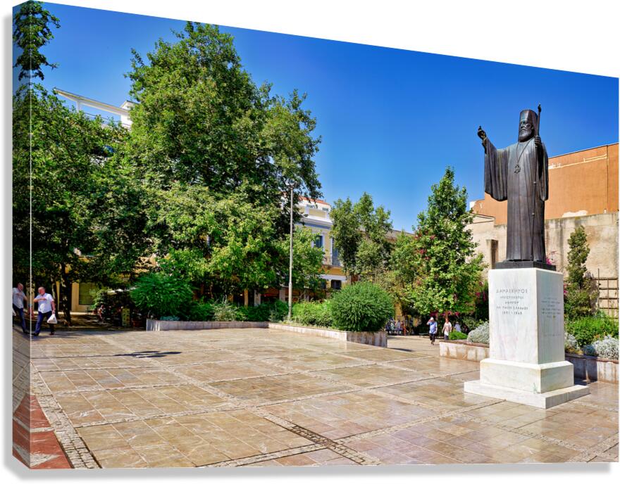 Statue of Constantine XI near Mitropolis Cathedral Athens