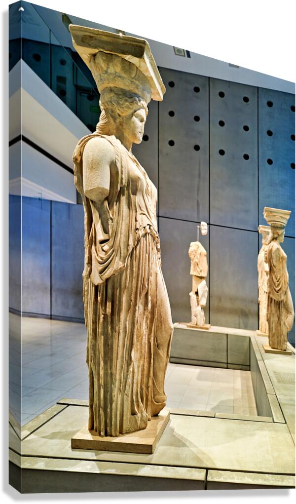 Caryatids on display in Acropolis Museum of Athens Greece