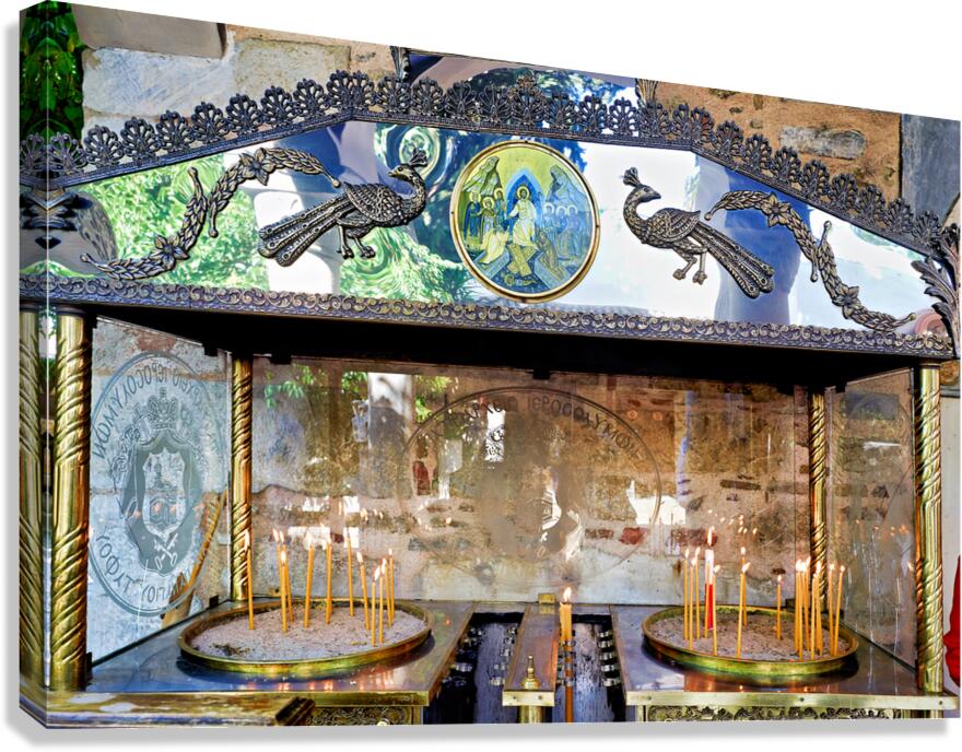 Votive candles at Church of Agioi Anargyroi in Athens Greece