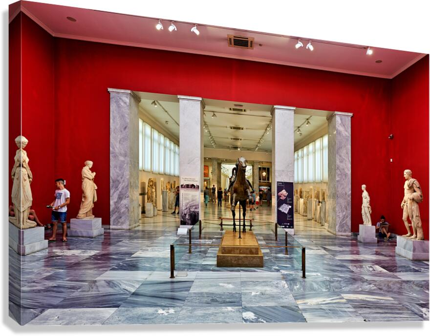 Visitors explore National Archaeological Museum in Athens Greece
