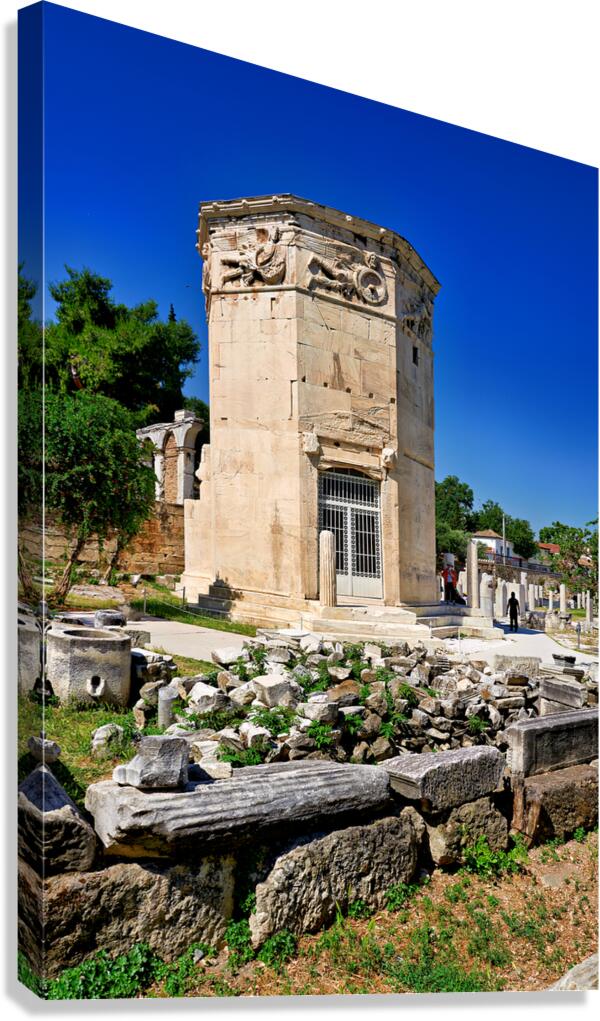 Exploring the tower of the winds in athens greece at roman agora