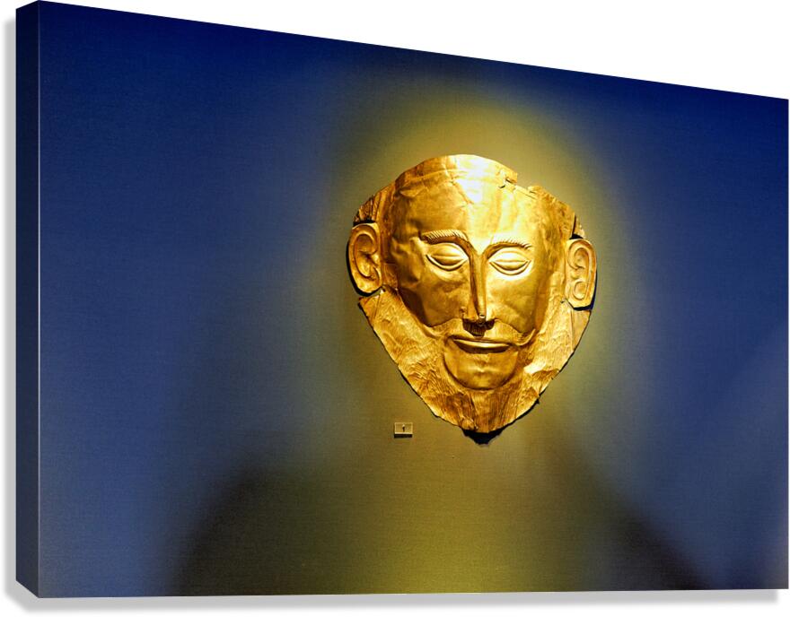 Golden mask of Agamemnon at National Archaeological Museum in At