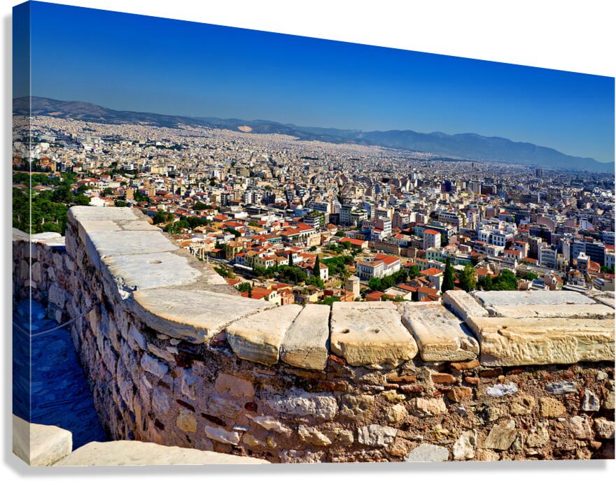 Panoramic view of Athens from the Acropolis in Greece