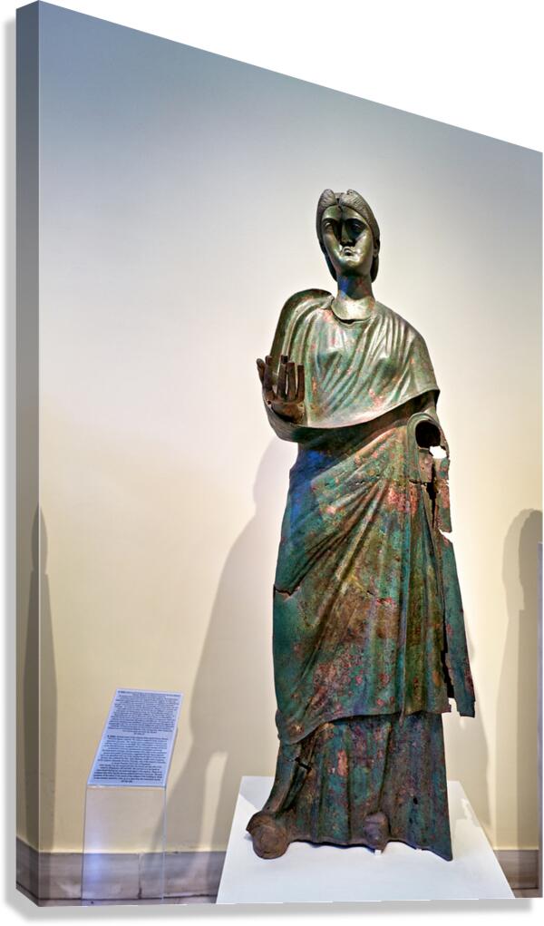 Bronze statue of a woman at National Archaeological Museum in At