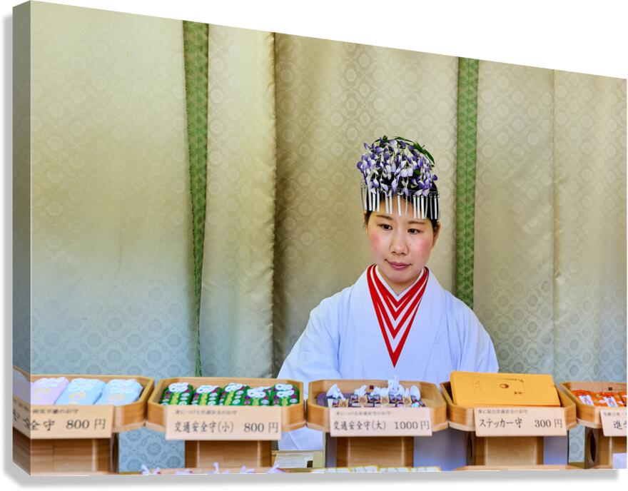 Sale of candles and treats outside a Japan temple in Nara
