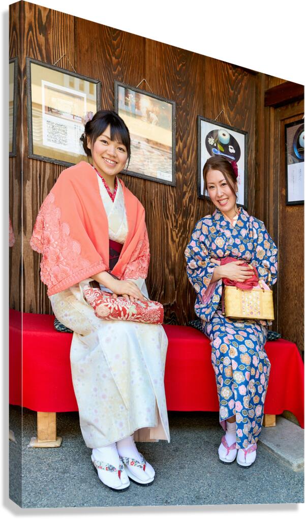 Women wear traditional kimono in Higashiyama district Kyoto Ja