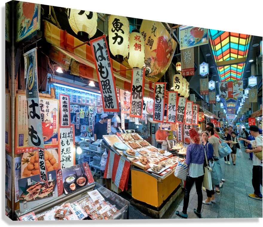 Exploring Nishiki Market in Kyoto Japan during a busy afternoon