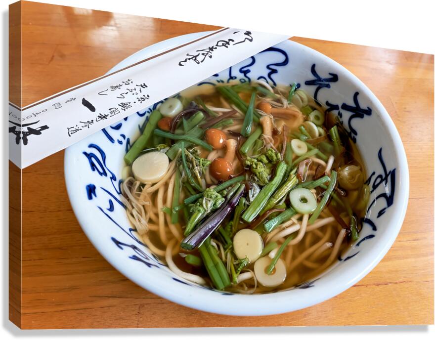 Soba soup served in a bowl at a restaurant in Kyoto Japan