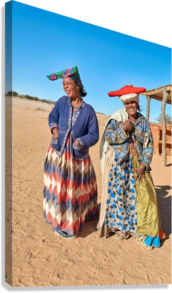 Women from Herero Bantu ethnic group in Namibia stand together