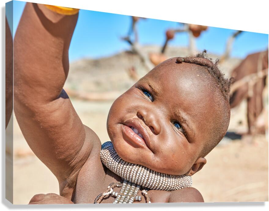 Portrait of Himba child in Kunene region of Namibia