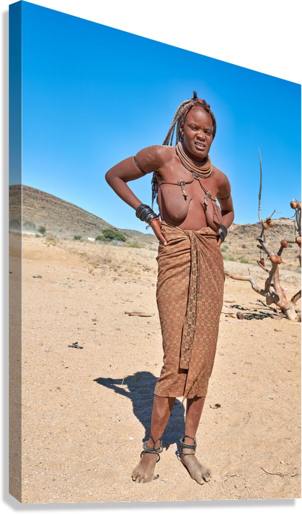 Portrait of a Himba woman in Kunene region of Namibia